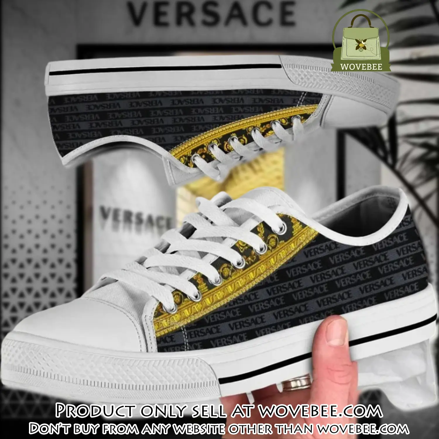 Versace grey low top canvas shoes luxury brand gifts for men women wvb5908545